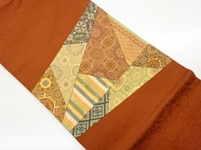 JAPANESE NAGOYA OBI / WOVEN FLOWER CREST